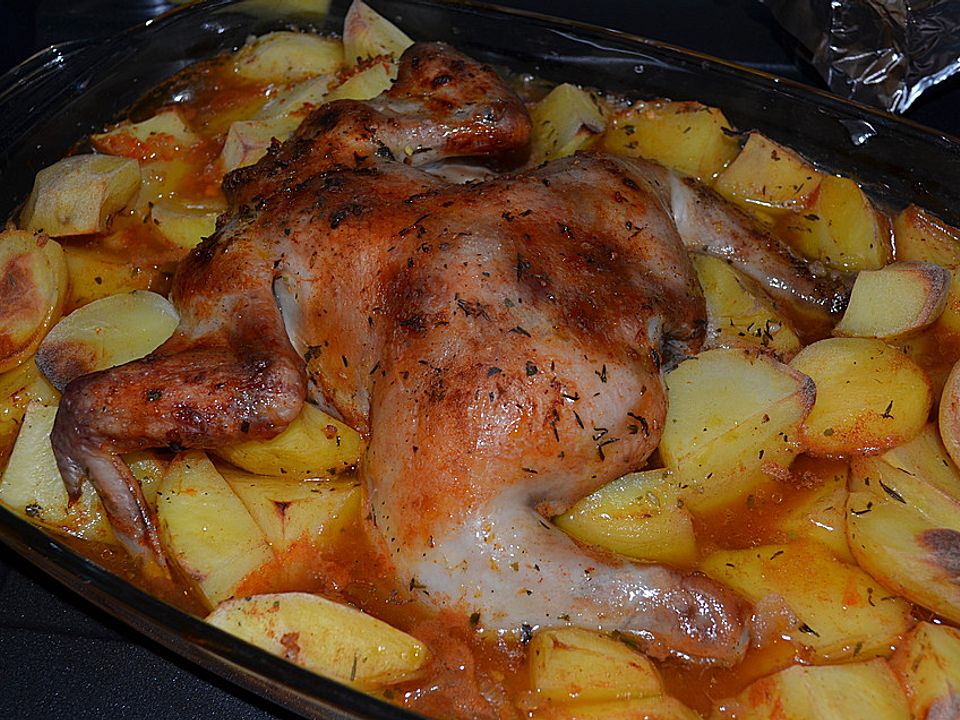 Hühnchen mit Kartoffeln und Paprika von FrauTiti| Chefkoch
