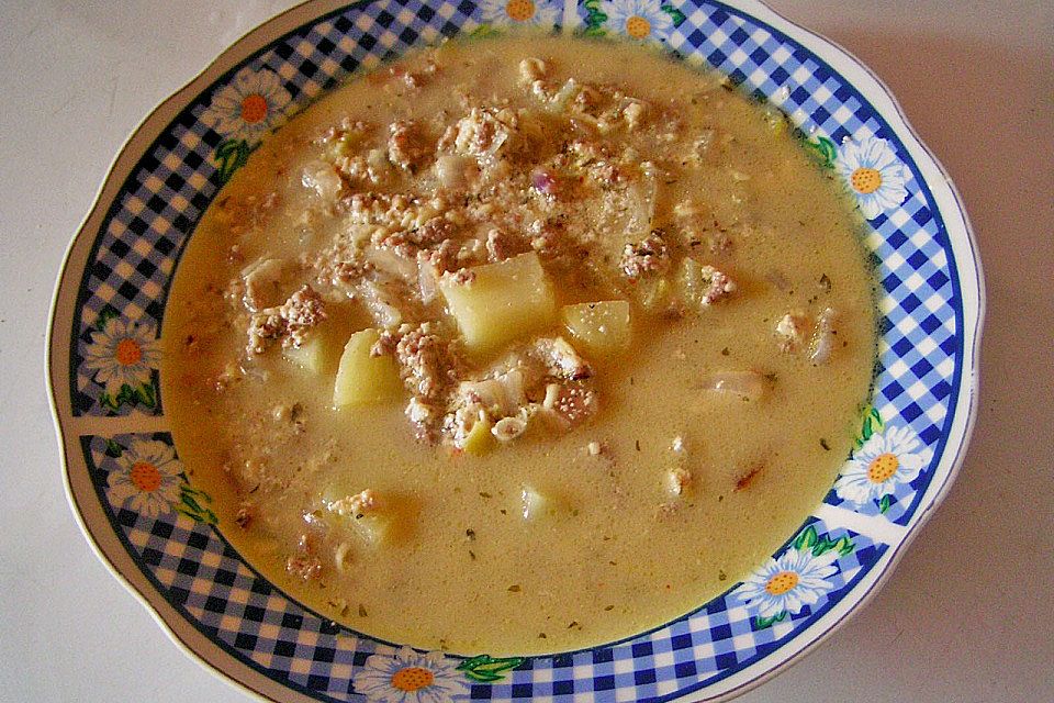 Hackfleisch - Käse - Suppe