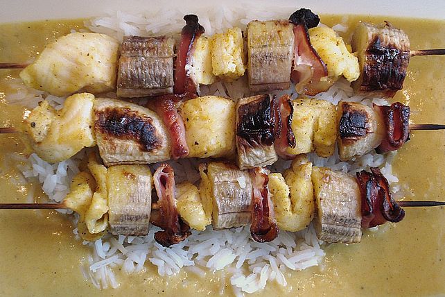 Fischspieße mit Currysoße von ajnom| Chefkoch
