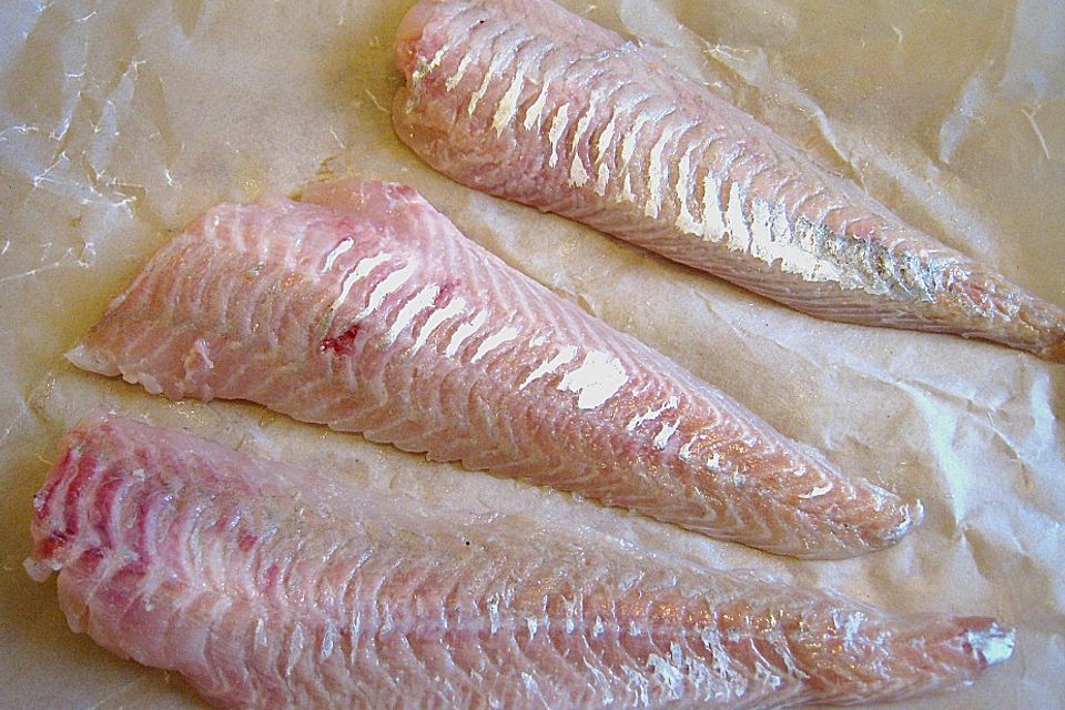Knurrhahn auf dem Lauchbett mit Bohnen und Schmortomaten