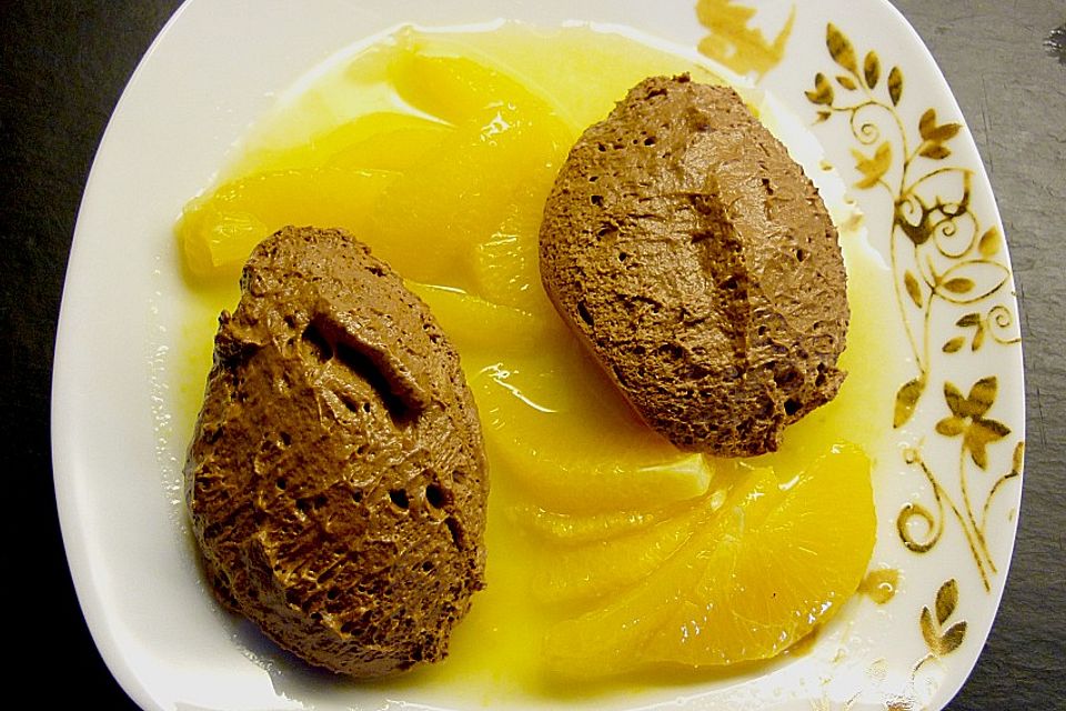 Mousse au chocolat mit Orangenduft