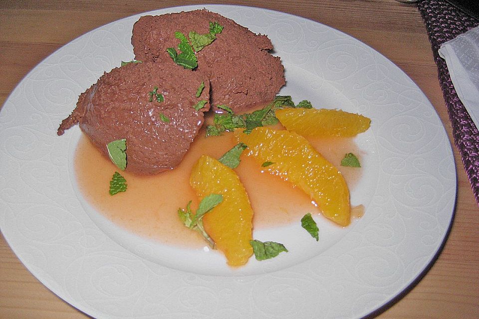 Mousse au chocolat mit Orangenduft
