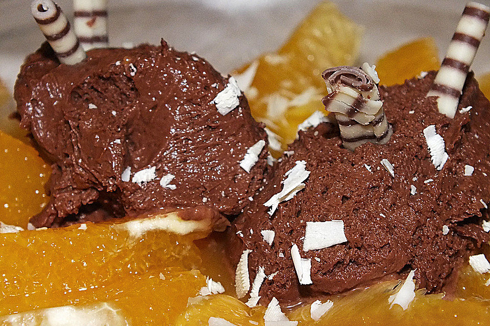 Mousse au chocolat mit Orangenduft