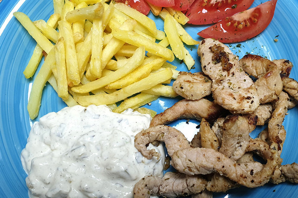 Pfannen - Gyros mit Tzatziki