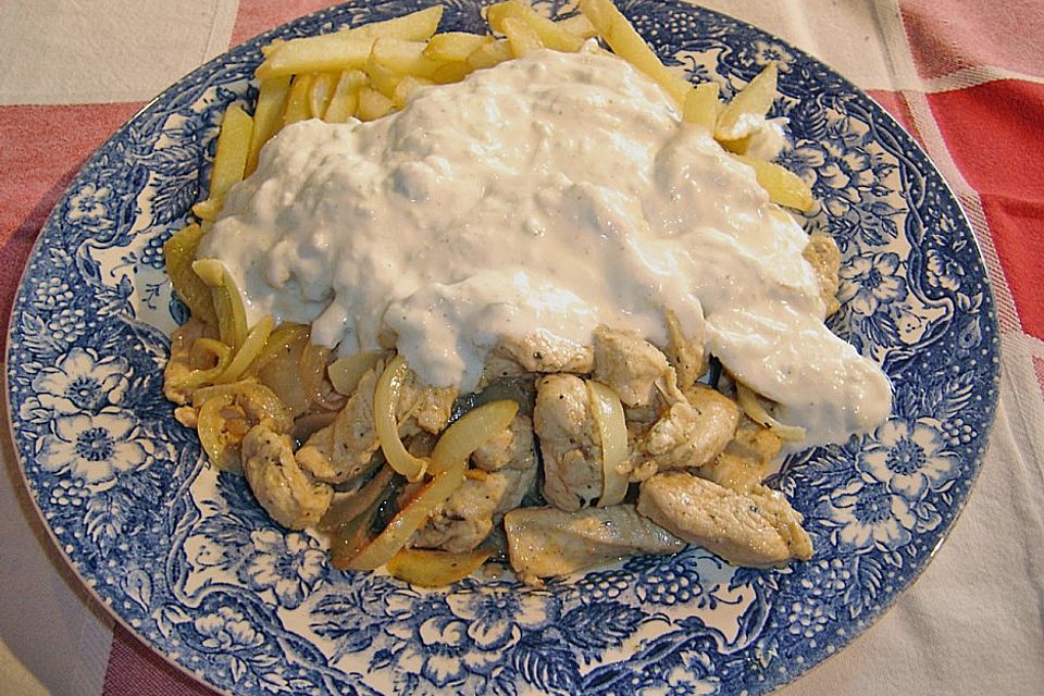 Pfannen - Gyros mit Tzatziki