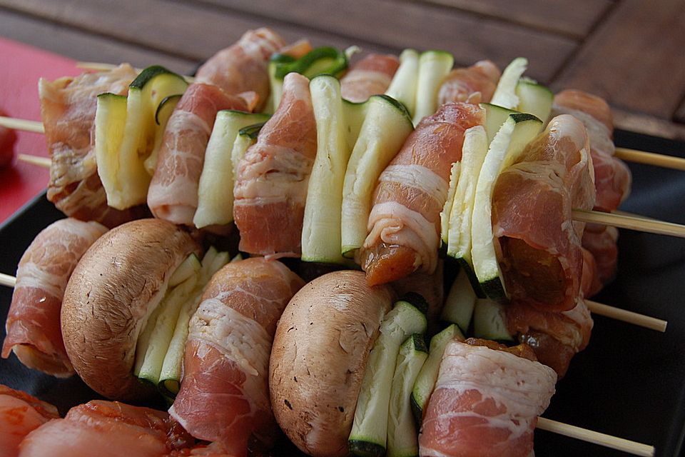 Filetspieße mit Zucchini