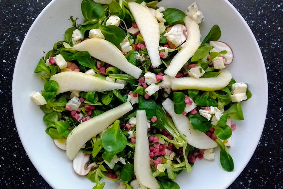 Birnen - Feldsalat mit Bacon und Gorgonzola