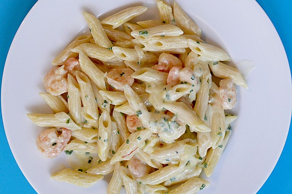 Penne in Shrimps - Safran - Soße