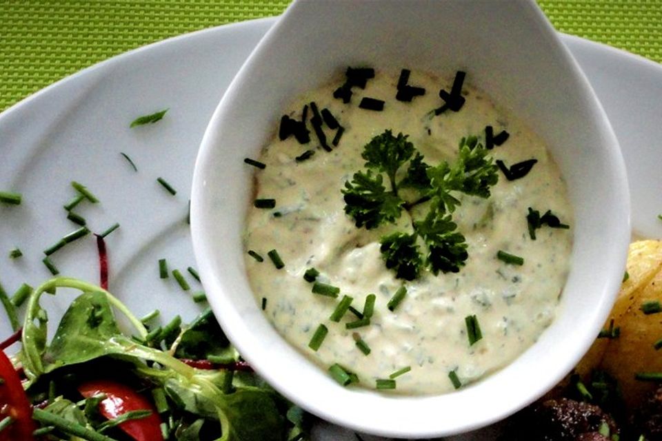 Creme fraiche mit Knoblauch