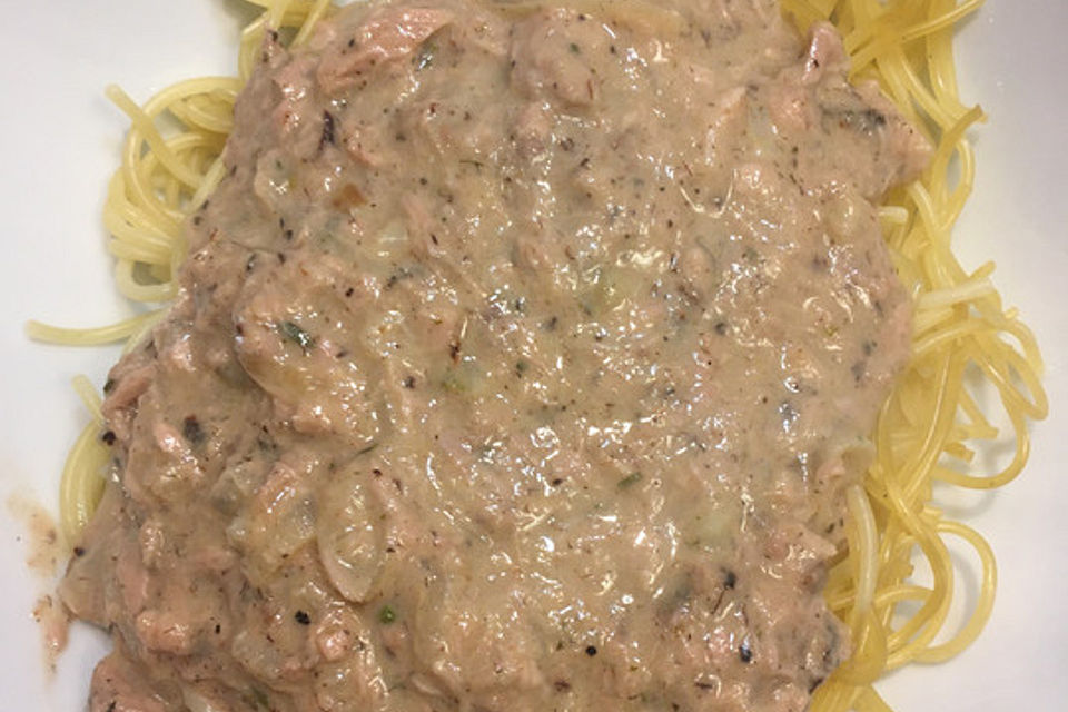 Thunfisch - Sahne - Sauce mit Reis oder Nudeln