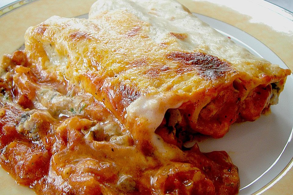 Cannelloni mit Hähnchen - Pilz - Füllung