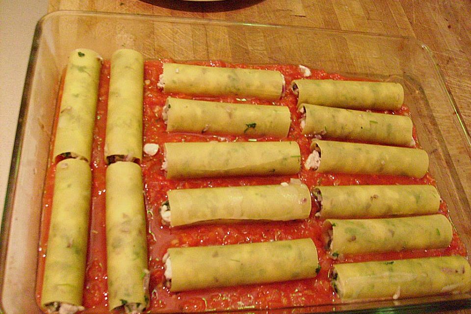 Cannelloni mit Hähnchen - Pilz - Füllung