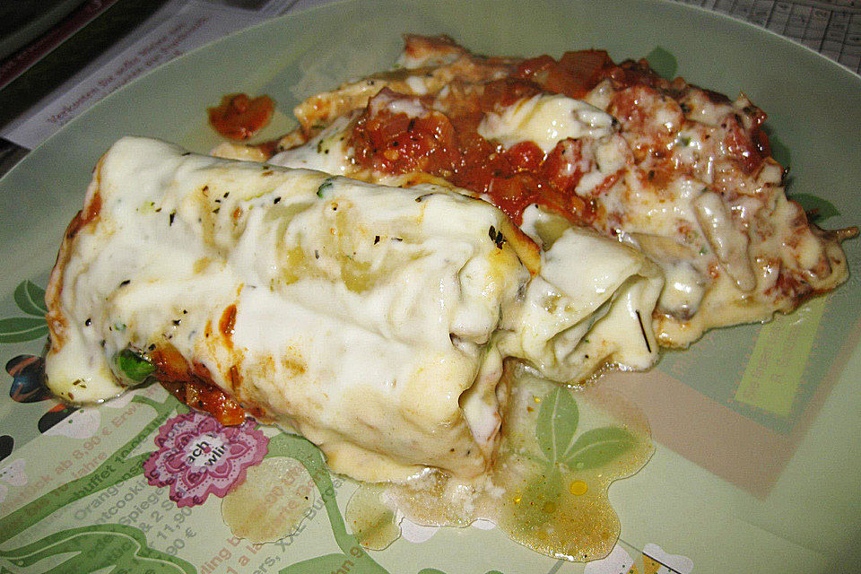 Cannelloni mit Hähnchen - Pilz - Füllung