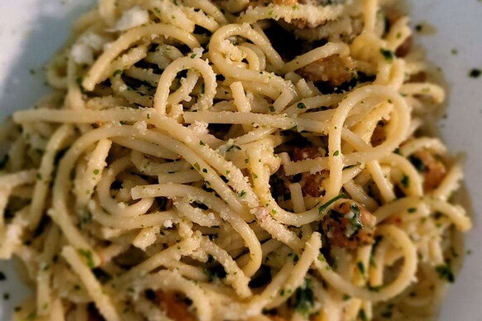 Spaghetti mit Chili, Knoblauch und Garnelen