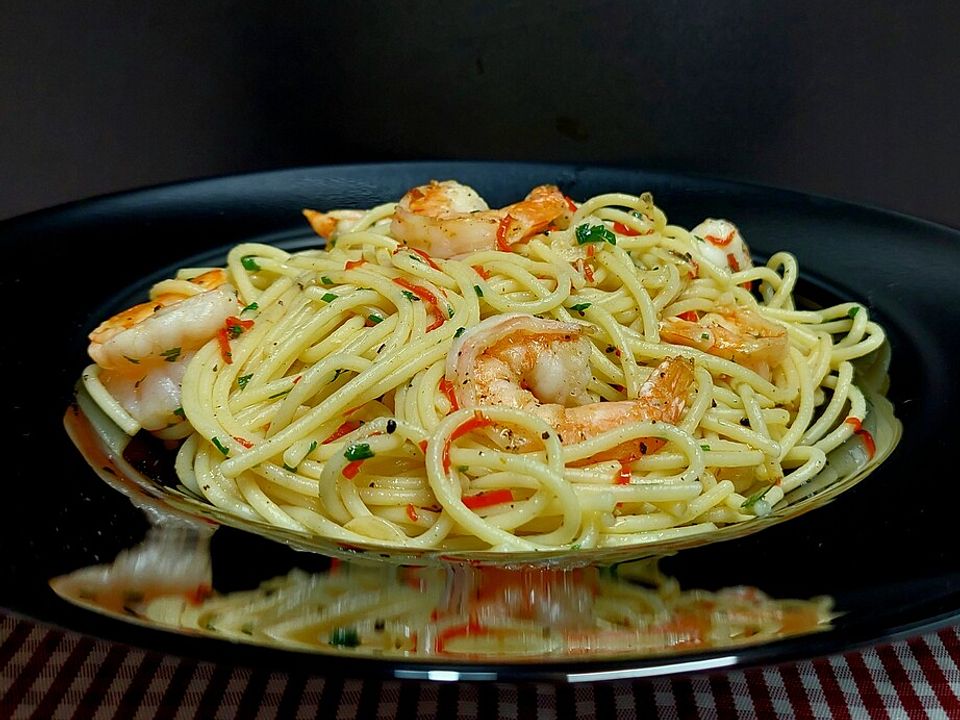 Spaghetti mit Chili, Knoblauch und Garnelen von Cyberlady| Chefkoch