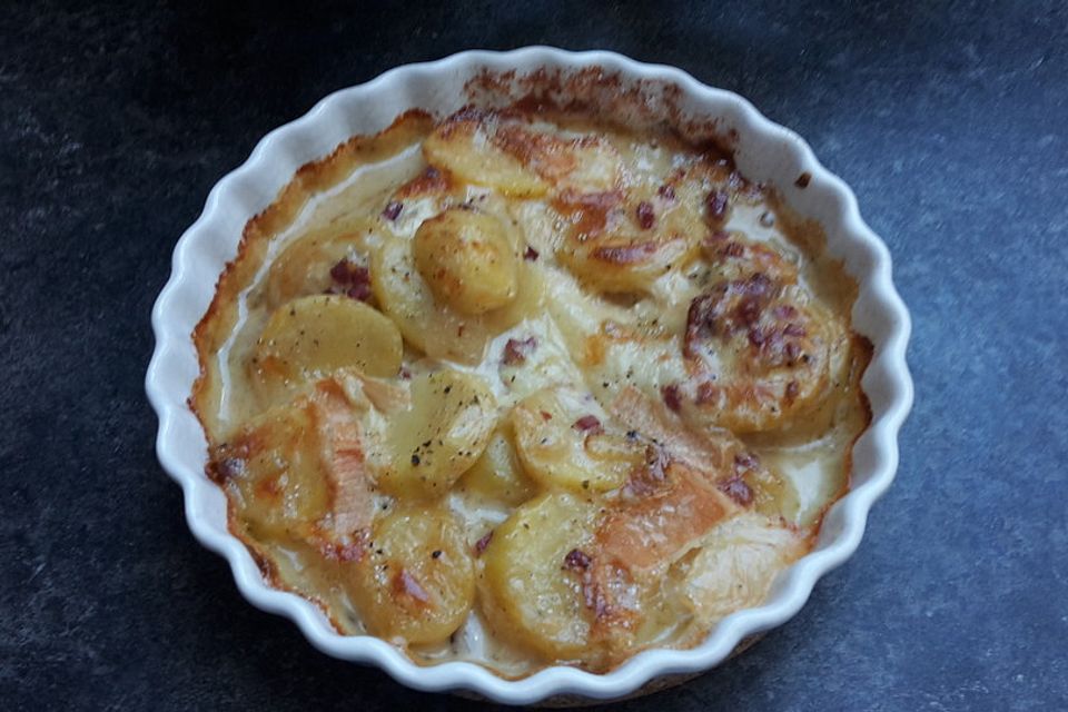 Kartoffelgratin Vogesen Art (mit Münster Käse)