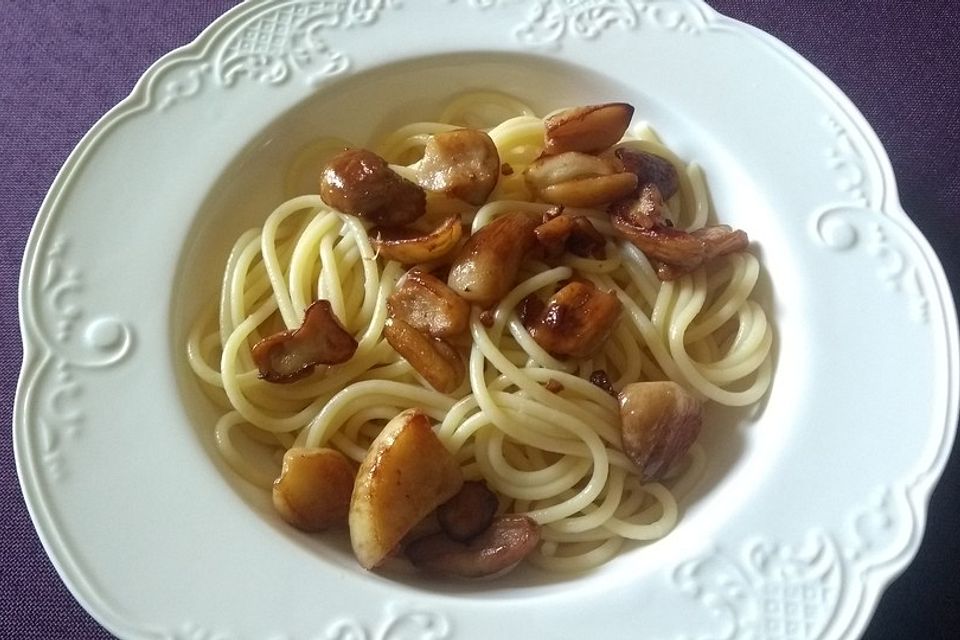 Steinpilz - Knoblauch - Spaghetti