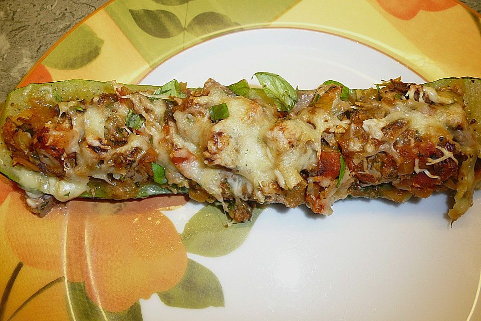 Ofenzucchini mit Geflügelleber