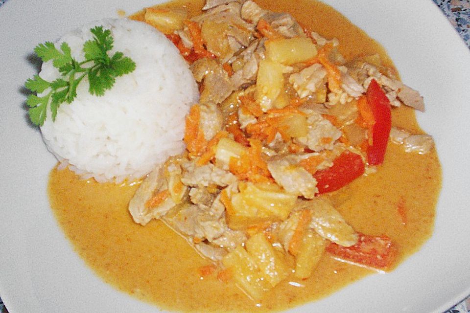 Ananas - Schweinefleisch - Curry