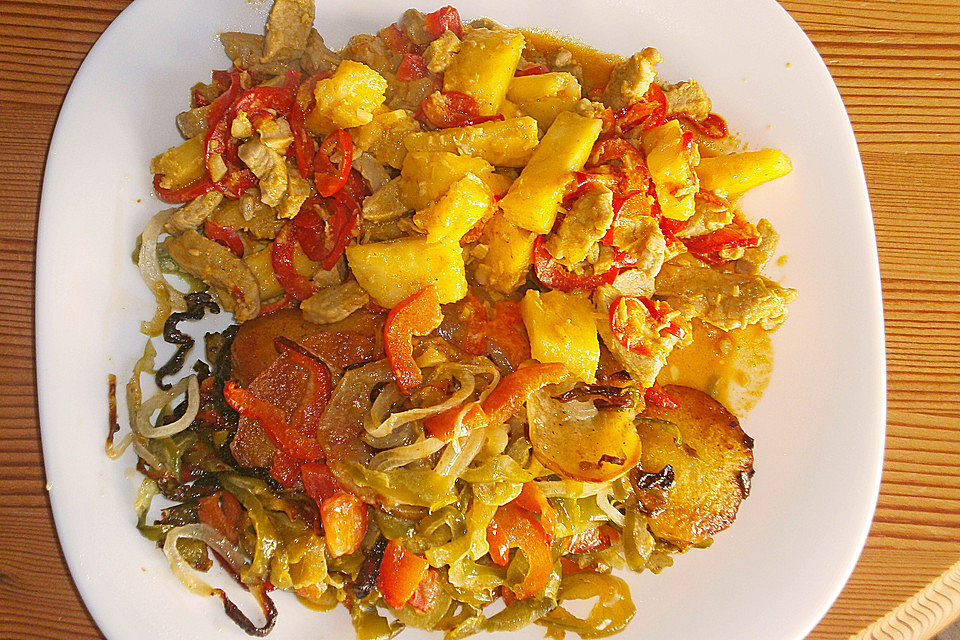 Ananas - Schweinefleisch - Curry