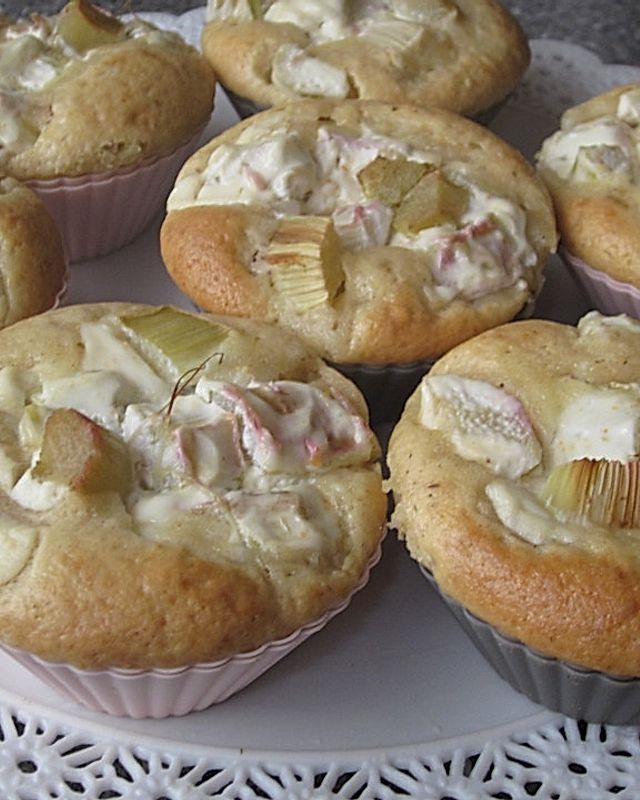 Rhabarber - Käsekuchen - Muffins