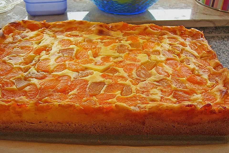 Schmandkuchen mit Mandarinen