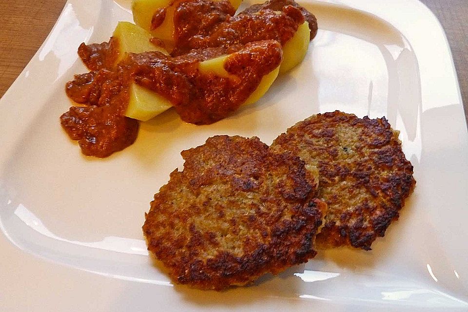 Grünkern-Gemüse-Bratlinge mit Zwetschgen-Ingwer-Sauce