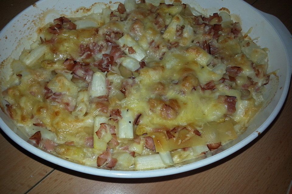 Spargel-Schinken-Lasagne