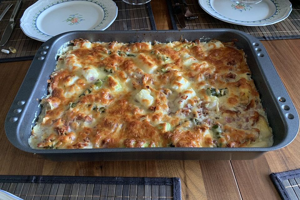 Spargel-Schinken-Lasagne
