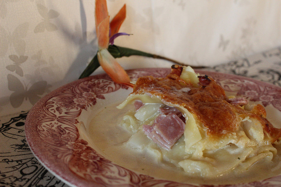 Spargel-Schinken-Lasagne