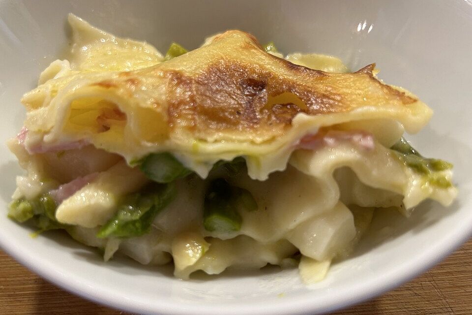 Spargel-Schinken-Lasagne