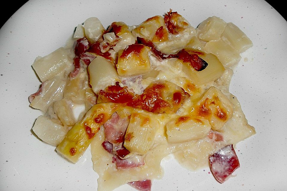 Spargel-Schinken-Lasagne