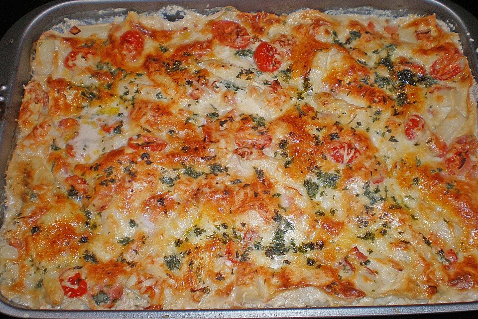 Spargel-Schinken-Lasagne
