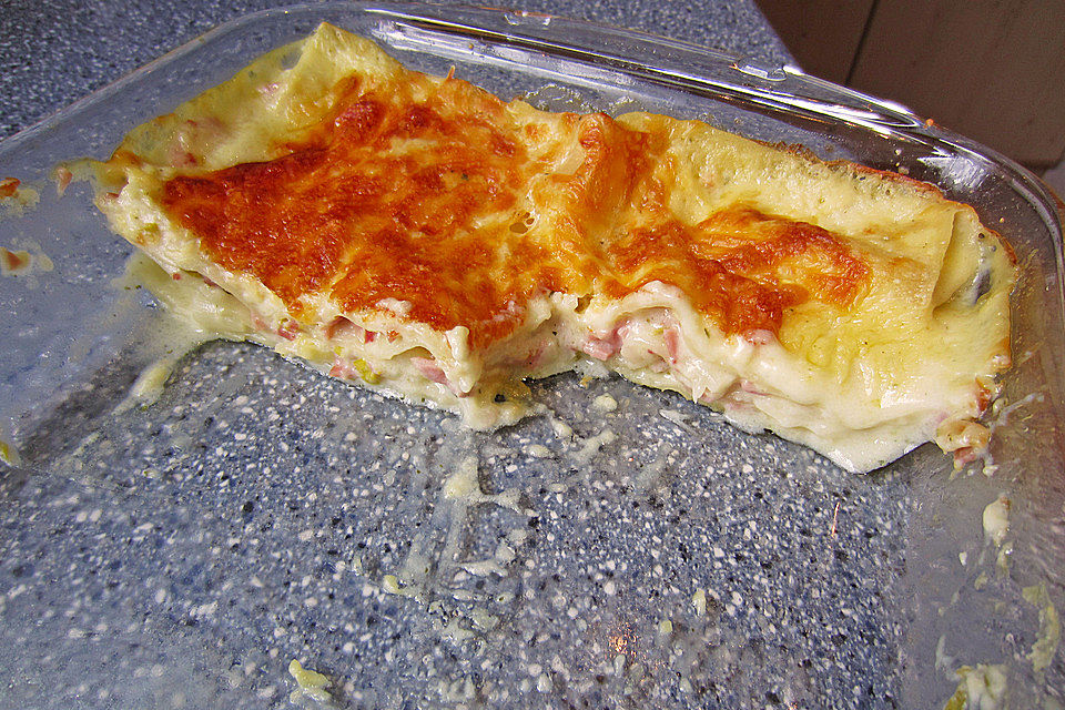 Spargel-Schinken-Lasagne