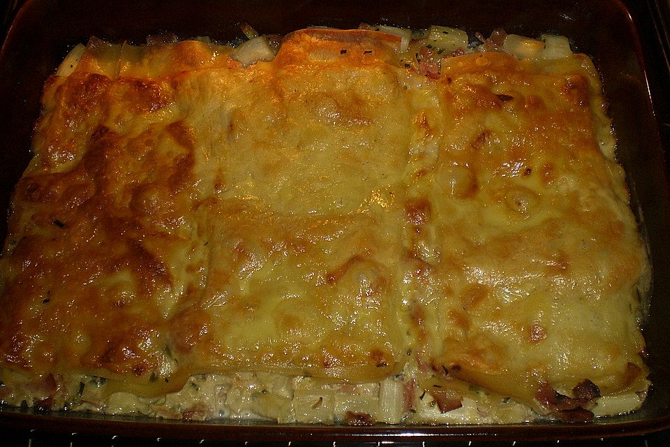 Spargel-Schinken-Lasagne