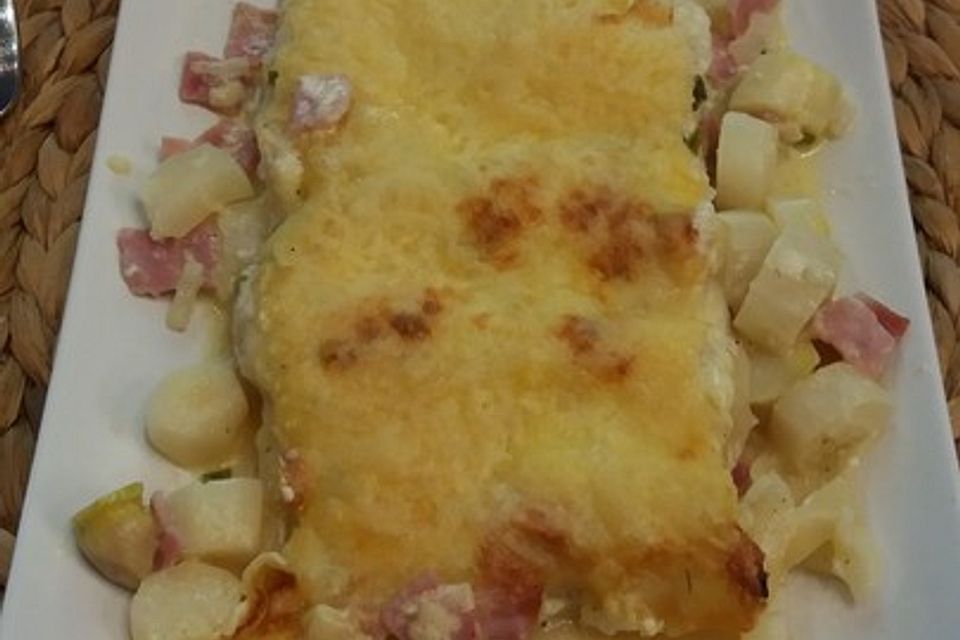 Spargel-Schinken-Lasagne