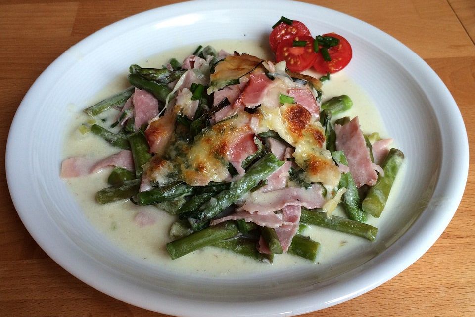 Spargel-Schinken-Lasagne