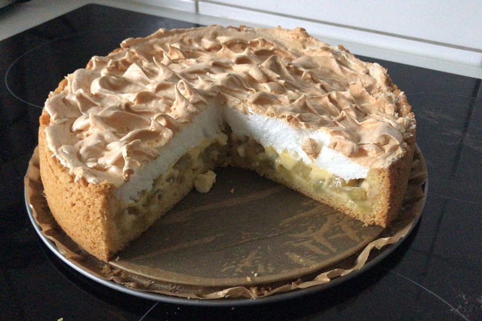 Rhabarberkuchen mit Baiser