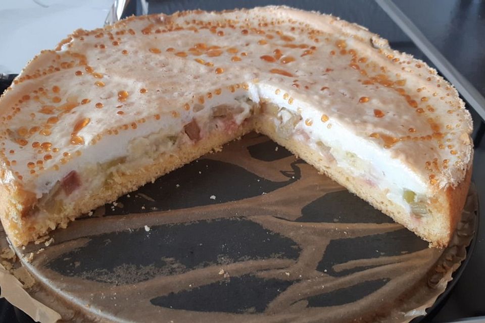 Rhabarberkuchen mit Baiser