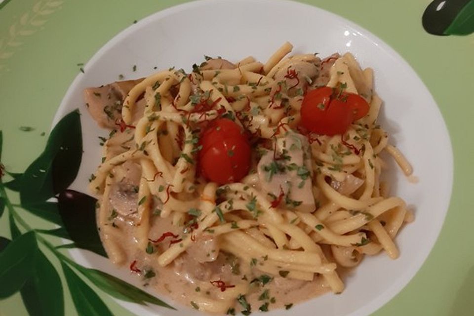 Safran - Champignon - Soße zu Pasta