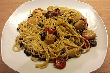 Scallops - Oliven - Spaghetti
