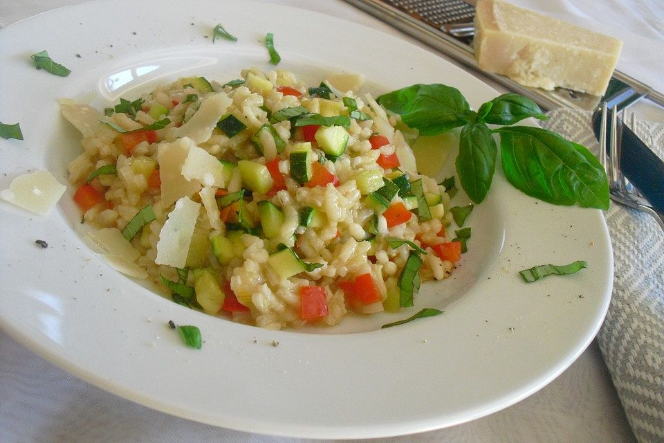 Zucchini - Basilikum - Risotto