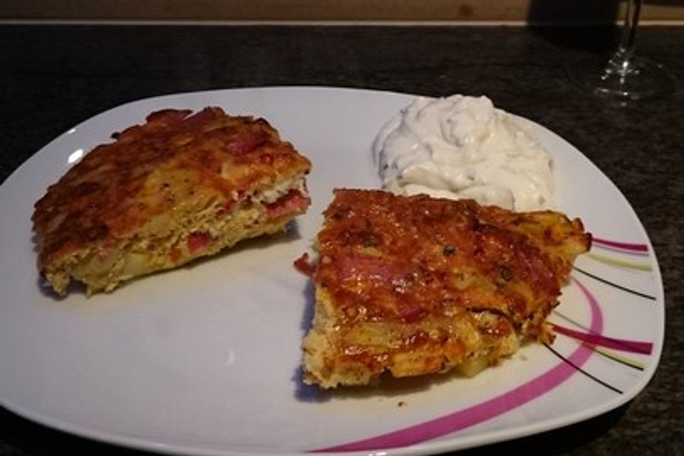 Kartoffel - Tortilla mit Salami