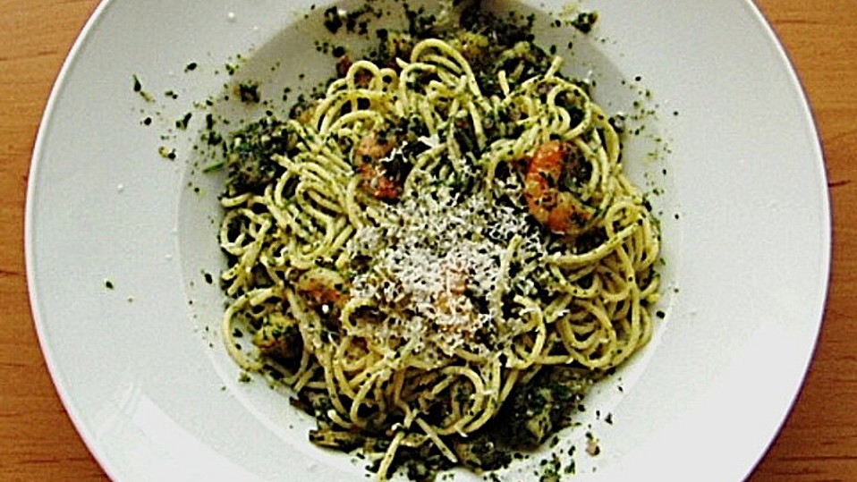 Kräuterscampi mit Spaghetti von dieste