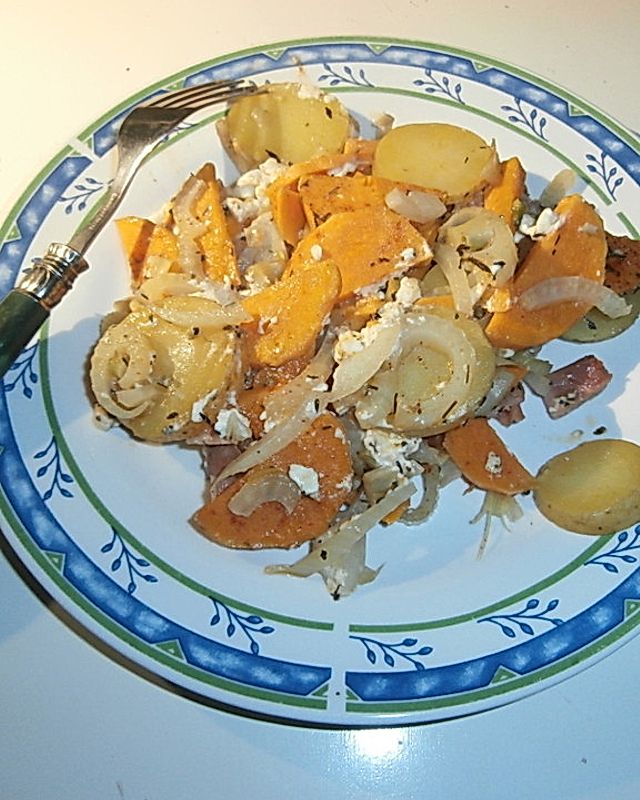 Süßkartoffel - Kartoffel - Fenchel - Auflauf