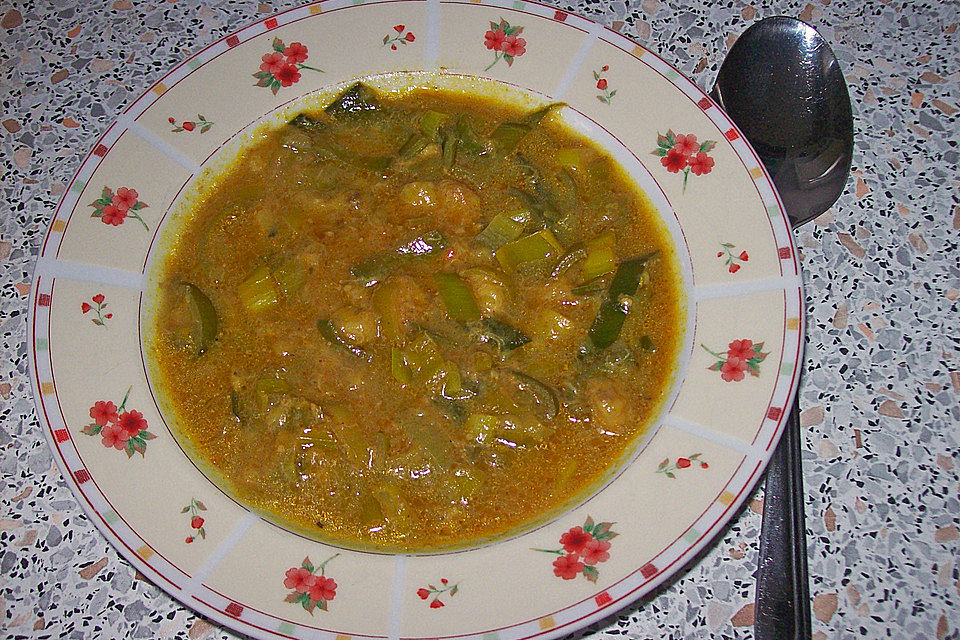 Bananen - Curry - Lauchsuppe