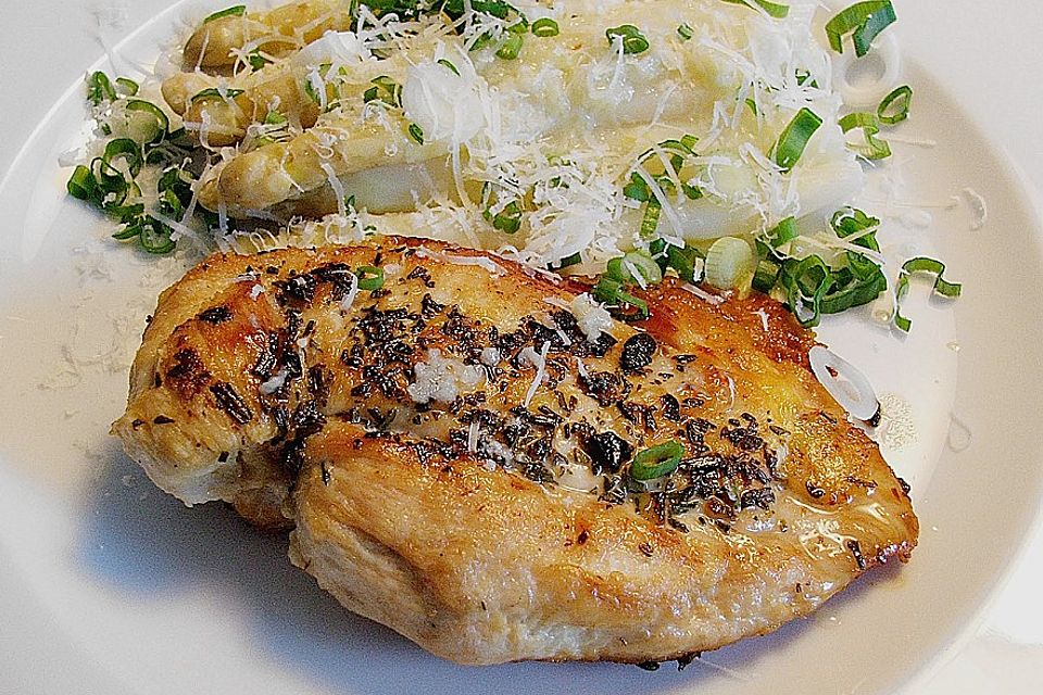 Albertos Hühnerbrust mit Spargel Albertos Hühnerbrust mit Spargel