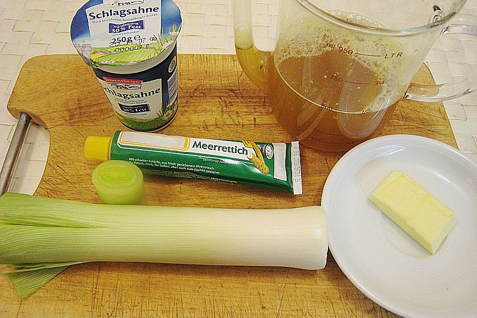 Lauchcremesuppe mit Meerrettich