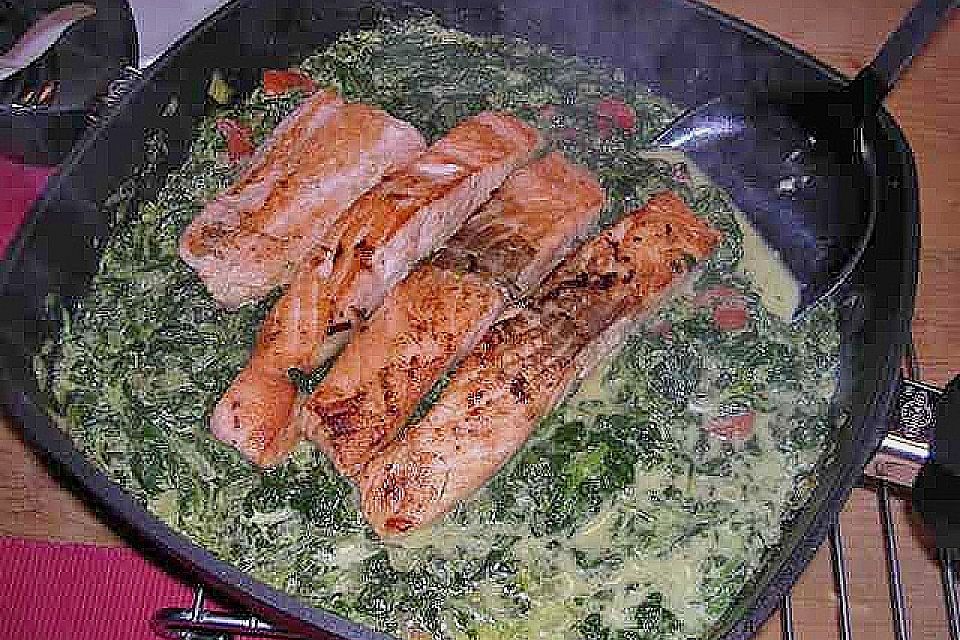 Lachs - Spinat - Nudeln