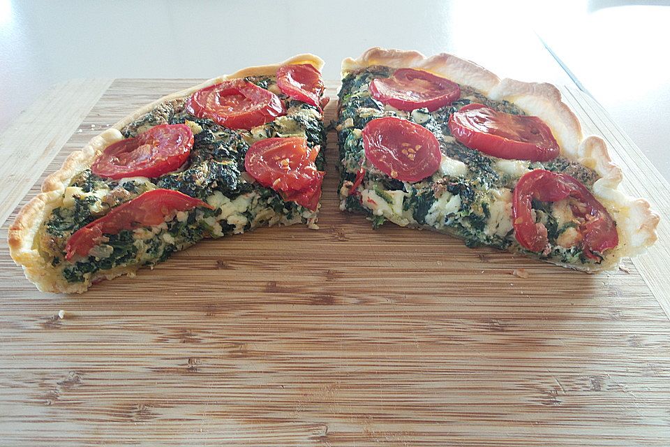 Spinat - Tomaten - Feta Kuchen